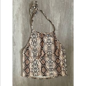 snakeskin crop top